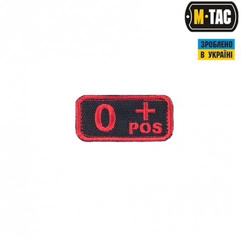 M-Tac нашивка група крові O+ Pos чорно-червона