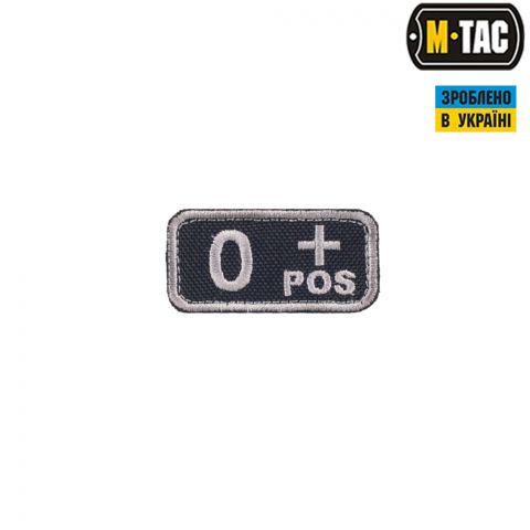 M-Tac нашивка група крові O+ Pos чорно-сіра