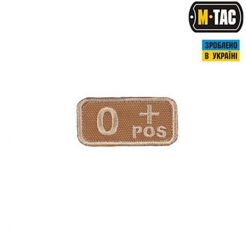 M-Tac нашивка група крові O+ Pos хакі