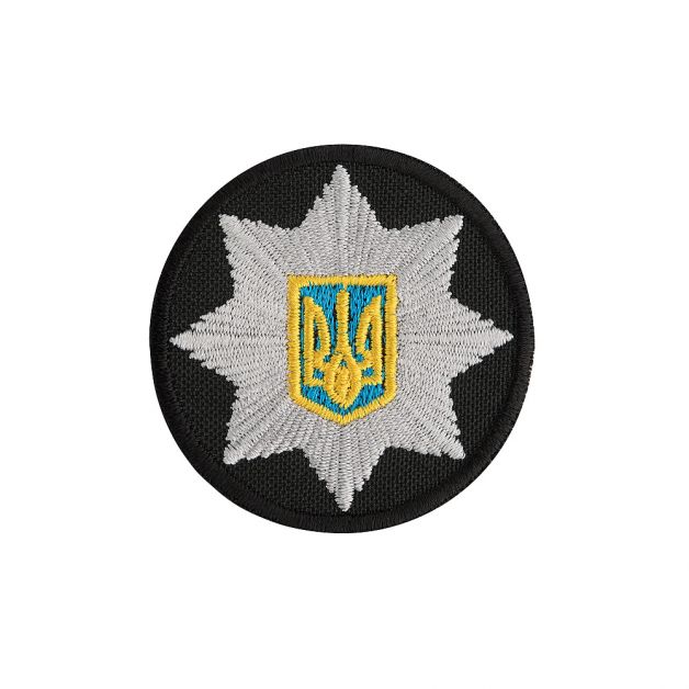 Кокарда Поліція кругла 5 см чорна