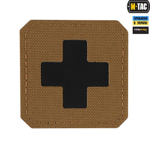 M-Tac нашивка Medic Cross Laser Cut Coyote/Black
