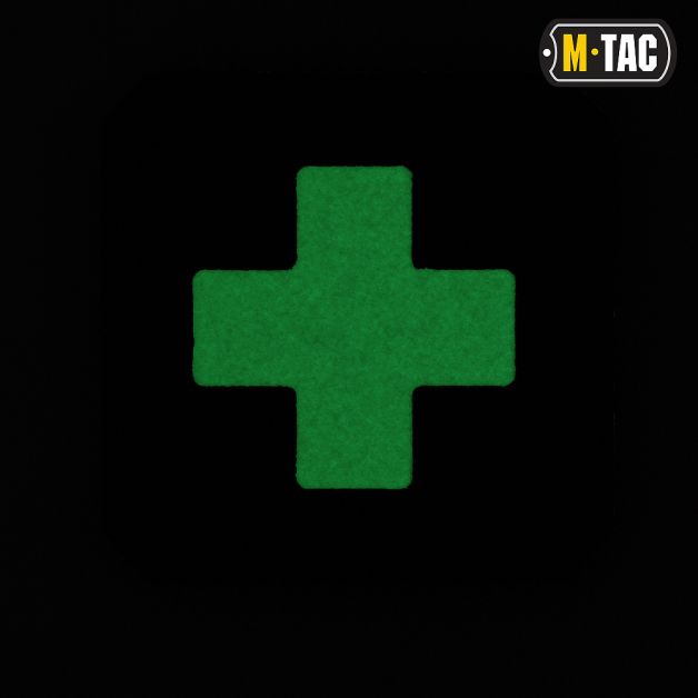 M-Tac нашивка Medic Cross Laser Cut Black/светонакопитель