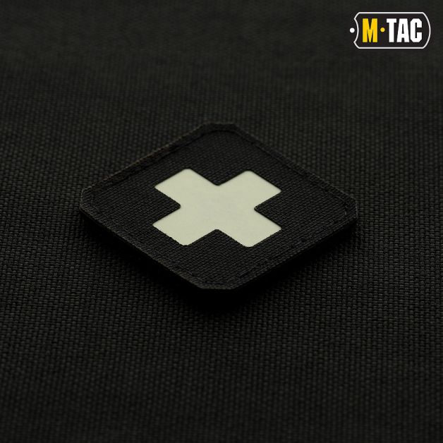 M-Tac нашивка Medic Cross Laser Cut Black/светонакопитель
