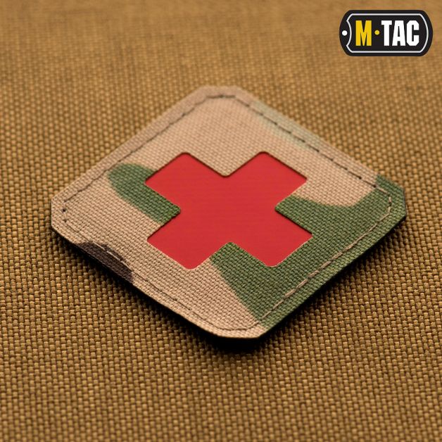 M-Tac нашивка Medic Cross Laser Cut Red/Multicam