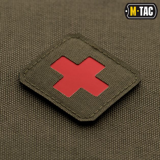 M-Tac нашивка Medic Cross Laser Cut Red/Ranger Green