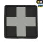 M-Tac нашивка Medic Cross Square ПВХ черный/серый