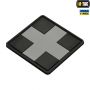 M-Tac нашивка Medic Cross Square ПВХ черный/серый