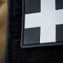 M-Tac нашивка Medic Cross Square ПВХ черный/серый