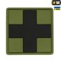 M-Tac нашивка Medic Cross Square ПВХ олива/чорний