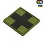 M-Tac нашивка Medic Cross Square ПВХ олива/чорний