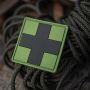 M-Tac нашивка Medic Cross Square ПВХ олива/чорний
