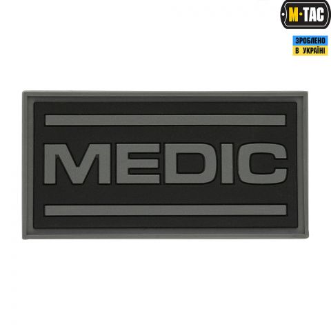M-Tac нашивка Medic ПВХ чорний/сірий