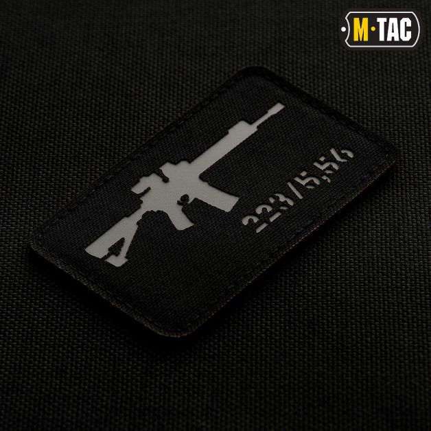 M-Tac нашивка AR-15 223/5,56 Laser Cut Grey/Black