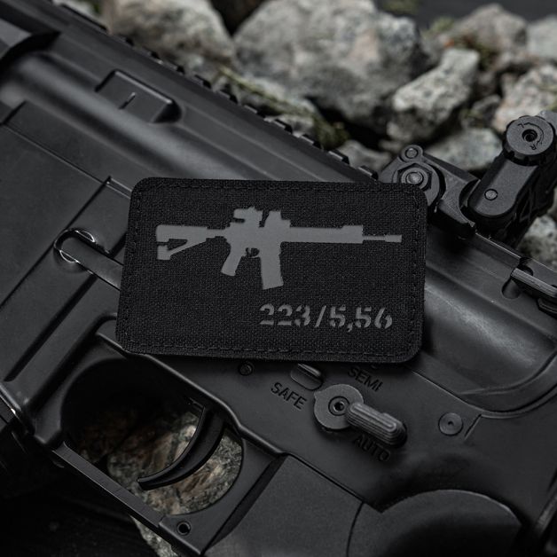 M-Tac нашивка AR-15 223/5,56 Laser Cut Grey/Black