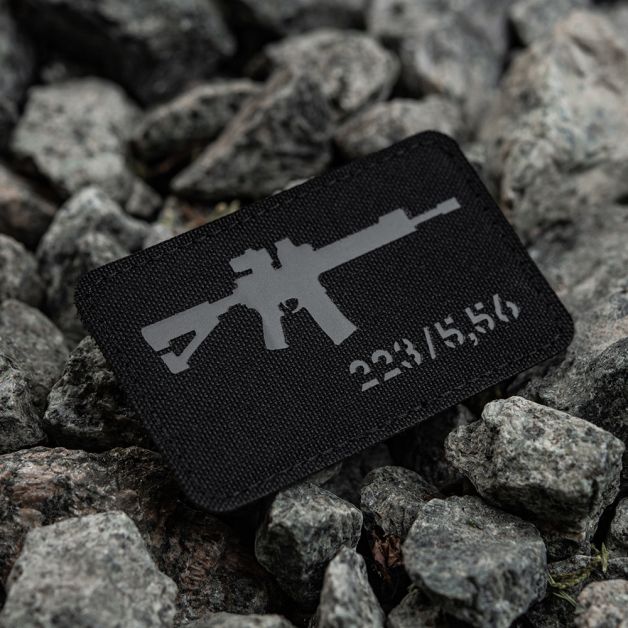 M-Tac нашивка AR-15 223/5,56 Laser Cut Grey/Black