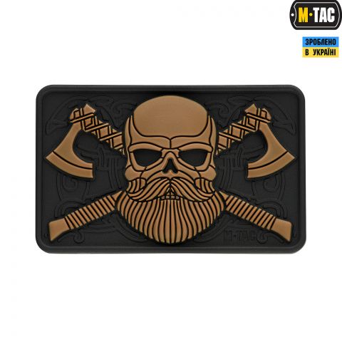 M-Tac нашивка Bearded Skull 3D ПВХ Black/Coyote