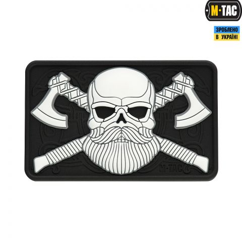 M-Tac нашивка Bearded Skull 3D ПВХ Black/White