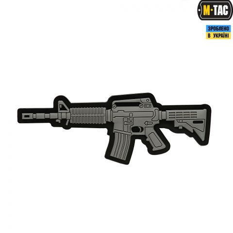 M-Tac нашивка M4A1 3D ПВХ сіра