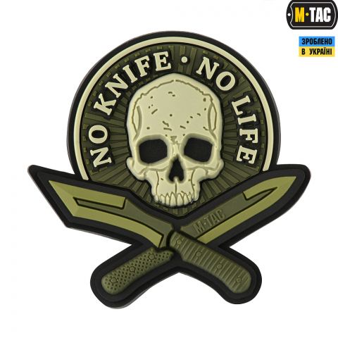 M-Tac нашивка No Knife - No Life 3D ПВХ олива