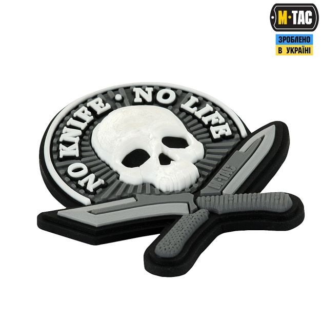 M-Tac нашивка No Knife - No Life 3D ПВХ чорно-біла