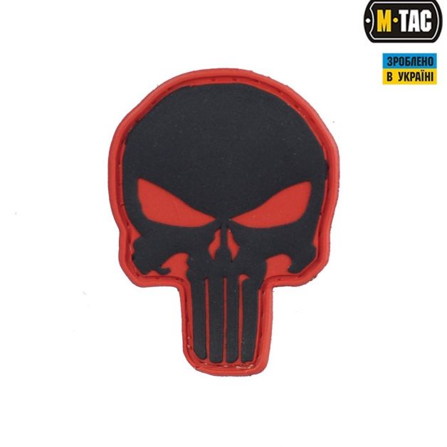 M-Tac нашивка Punisher ПВХ красно-черная