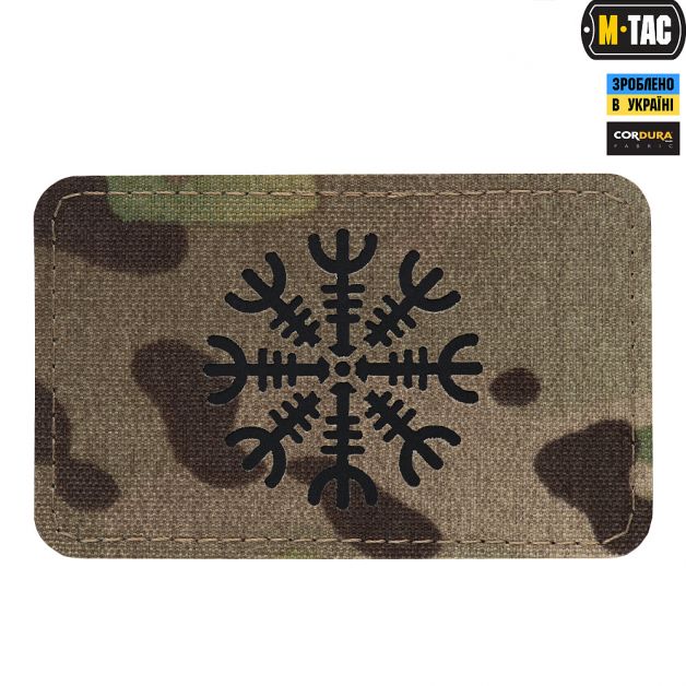 M-Tac нашивка Шлем Ужаса горизонтальная Laser Cut Black/Multicam