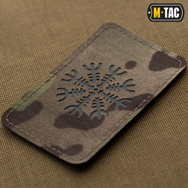 M-Tac нашивка Шлем Ужаса горизонтальная Laser Cut Black/Multicam
