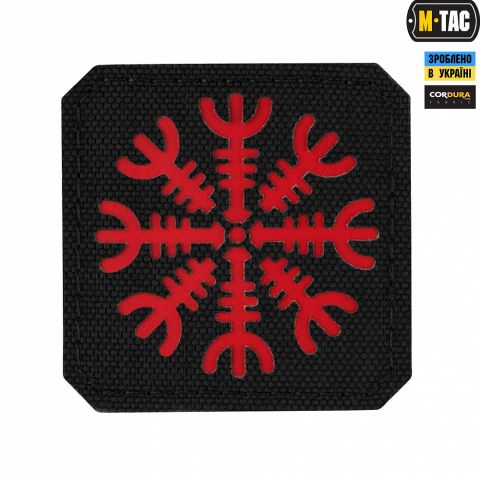 M-Tac нашивка шолом Жаху Laser Cut Black/Red