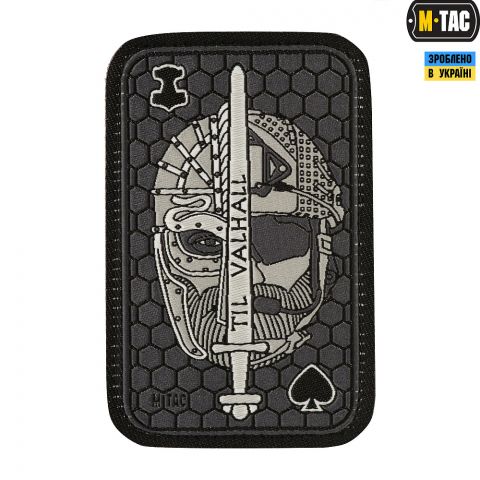 M-Tac нашивка Til Valhall Ace (жаккард) сіра