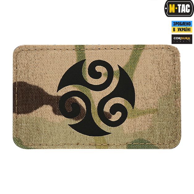 M-Tac нашивка Трискелион Laser Cut Black/Multicam