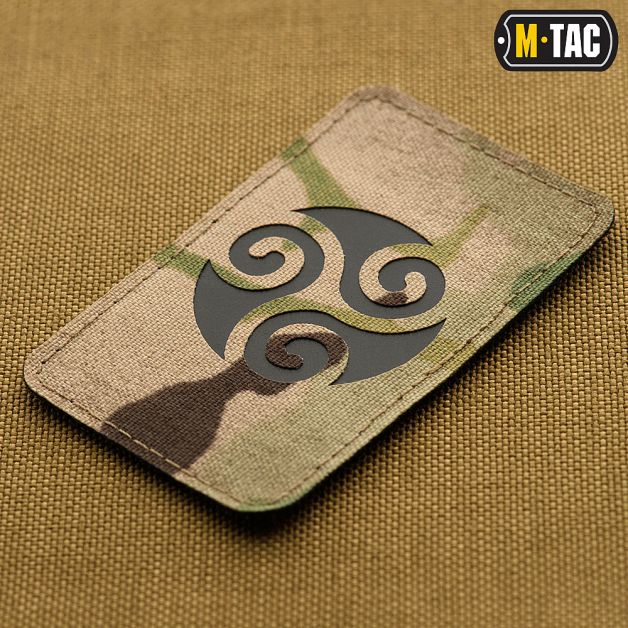 M-Tac нашивка Трискелион Laser Cut Black/Multicam