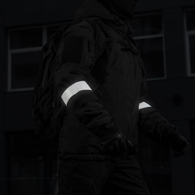 M-Tac Повязка на руку светоотражающая на резинке Large Black