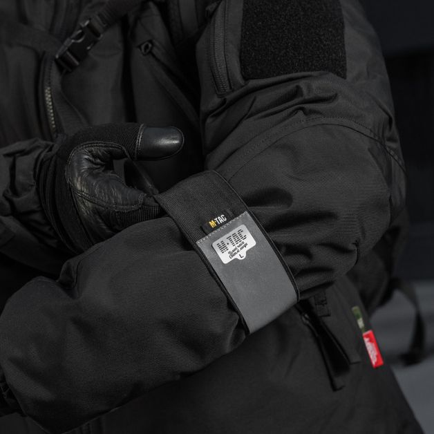 M-Tac Повязка на руку светоотражающая на резинке Large Black