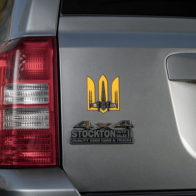 M-Tac наклейка Тризуб UA-Wing Small Yellow