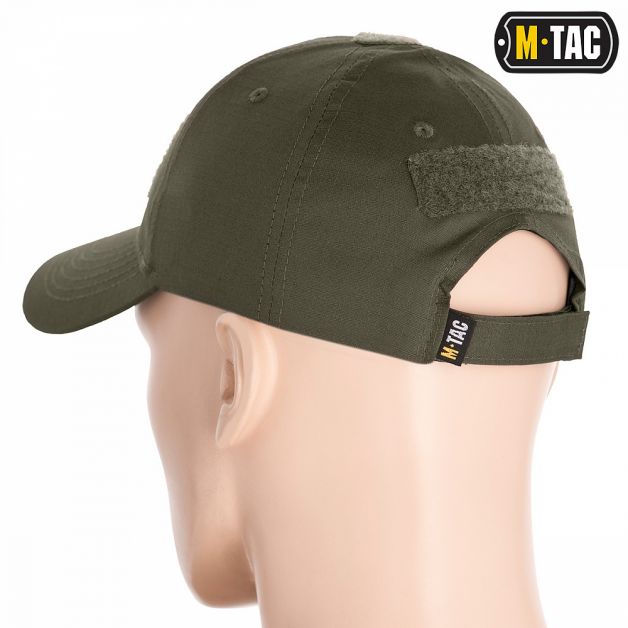 M-Tac бейсболка с липучкой Flex рип-стоп Army Olive
