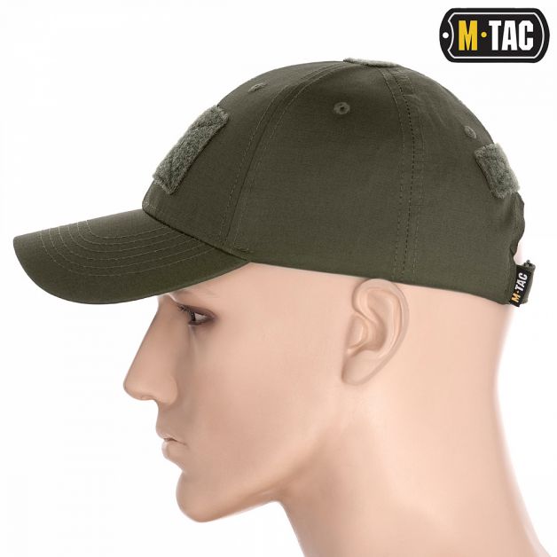 M-Tac бейсболка с липучкой Flex рип-стоп Army Olive