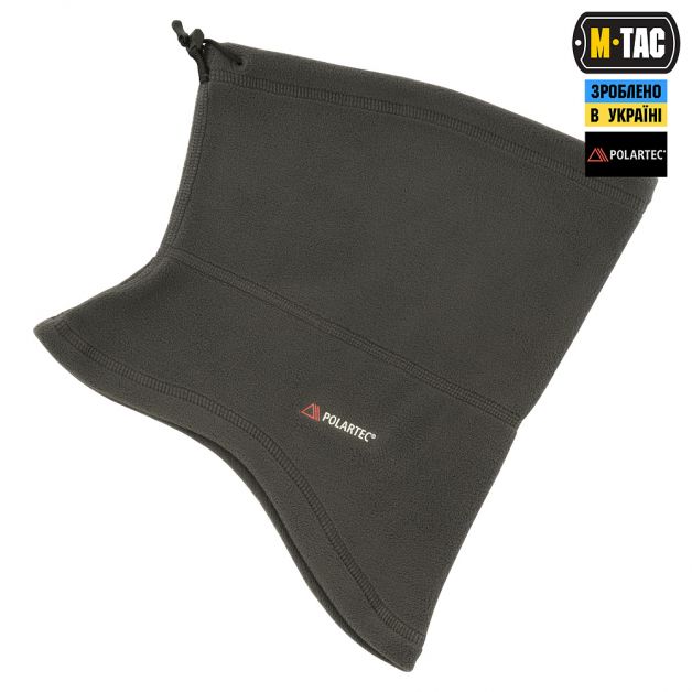 M-Tac шарф-труба анатомический с затяжкой Polartec Dark Grey