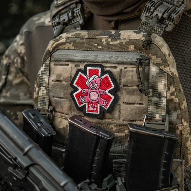 M-Tac нашивка Paramedic Медвідь (вышивка) Pink/Black