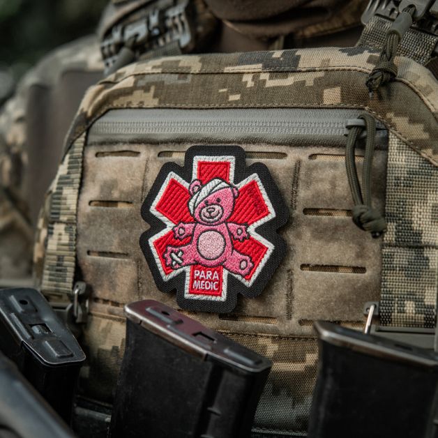 M-Tac нашивка Paramedic Медвідь (вышивка) Pink/Black