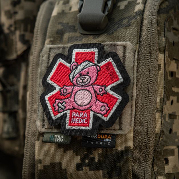 M-Tac нашивка Paramedic Медвідь (вышивка) Pink/Black
