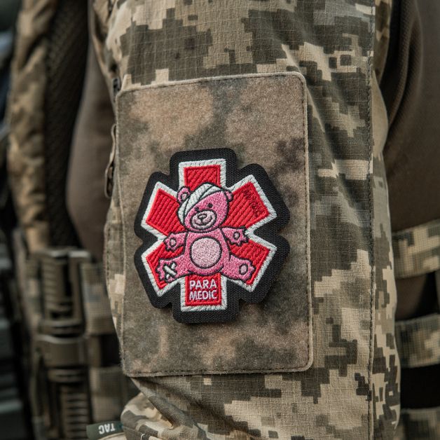 M-Tac нашивка Paramedic Медвідь (вышивка) Pink/Black
