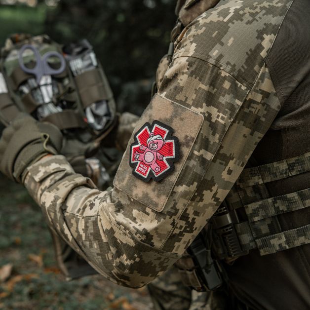 M-Tac нашивка Paramedic Медвідь (вышивка) Pink/Black