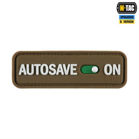 M-Tac нашивка Autosave PVC Coyote