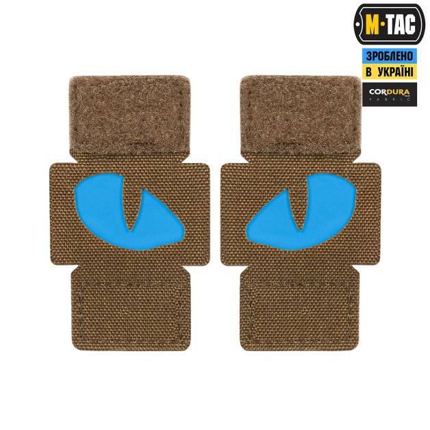 M-Tac нашивка Tiger Eyes Laser Cut (пара) Coyote/Blue/GID