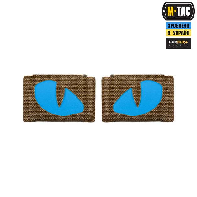 M-Tac нашивка Tiger Eyes Laser Cut (пара) Coyote/Blue/GID