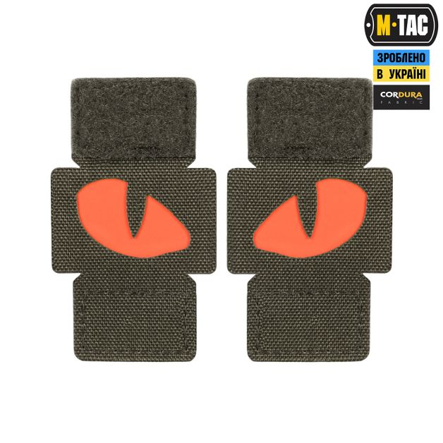 M-Tac нашивка Tiger Eyes Laser Cut (пара) Ranger Green/Red/GID