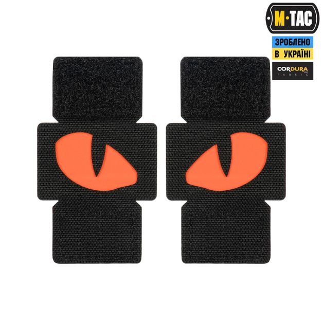M-Tac нашивка Tiger Eyes Laser Cut (пара) Black/Red/GID