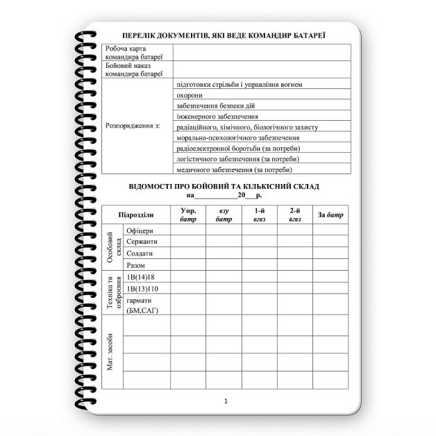Ecopybook Tactical Блокнот командира батареи