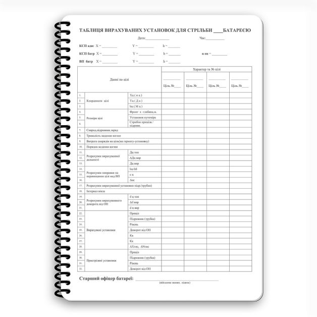 Ecopybook Tactical Блокнот Старшого офіцера батареї