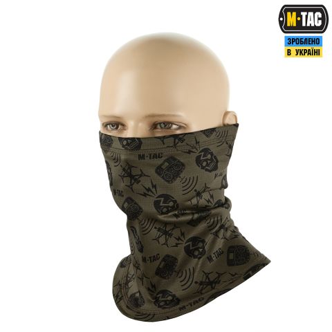 M-Tac шарф-труба мікрофліс Drone Pattern Dark Olive